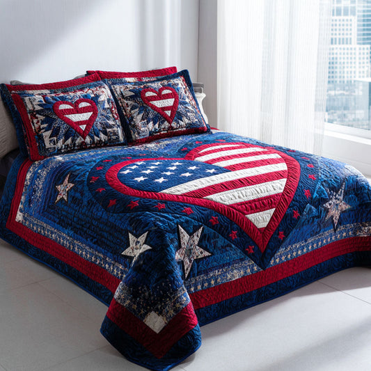 American Heartland 3-Piece Quilted Bedding Set NCU0NTD1648