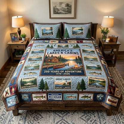 American Roadtrip 3-Piece Quilted Bedding Set NCU0DV2185