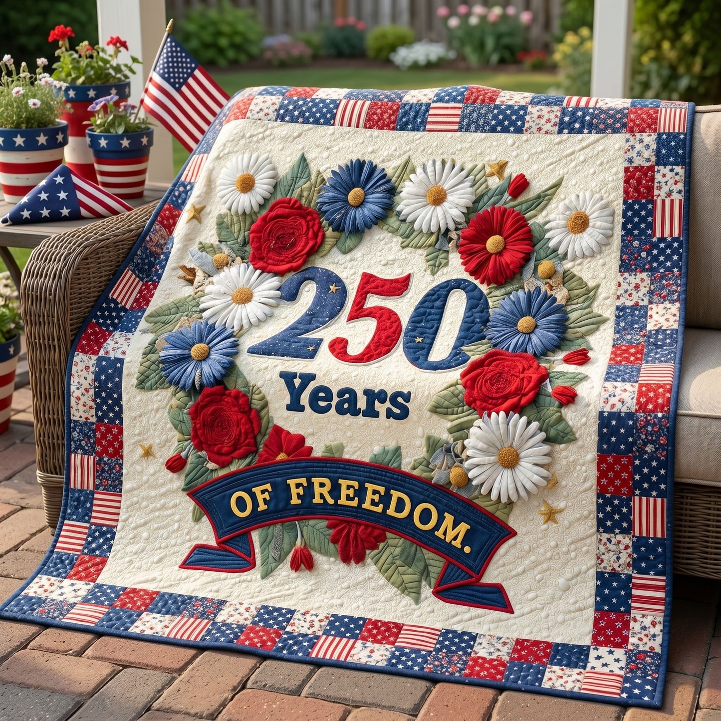 American Spirit Quilted Blanket NCU0NNT3165