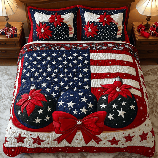 Americana Christmas 3-Piece Quilted Bedding Set NCU0TH2171