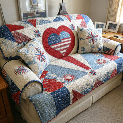 Americana Charm Quilted Sofa Cover NCU0NTD1673