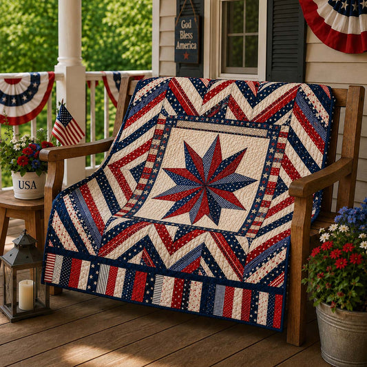 Americana Compass Quilted Blanket NCU0DQQ0905