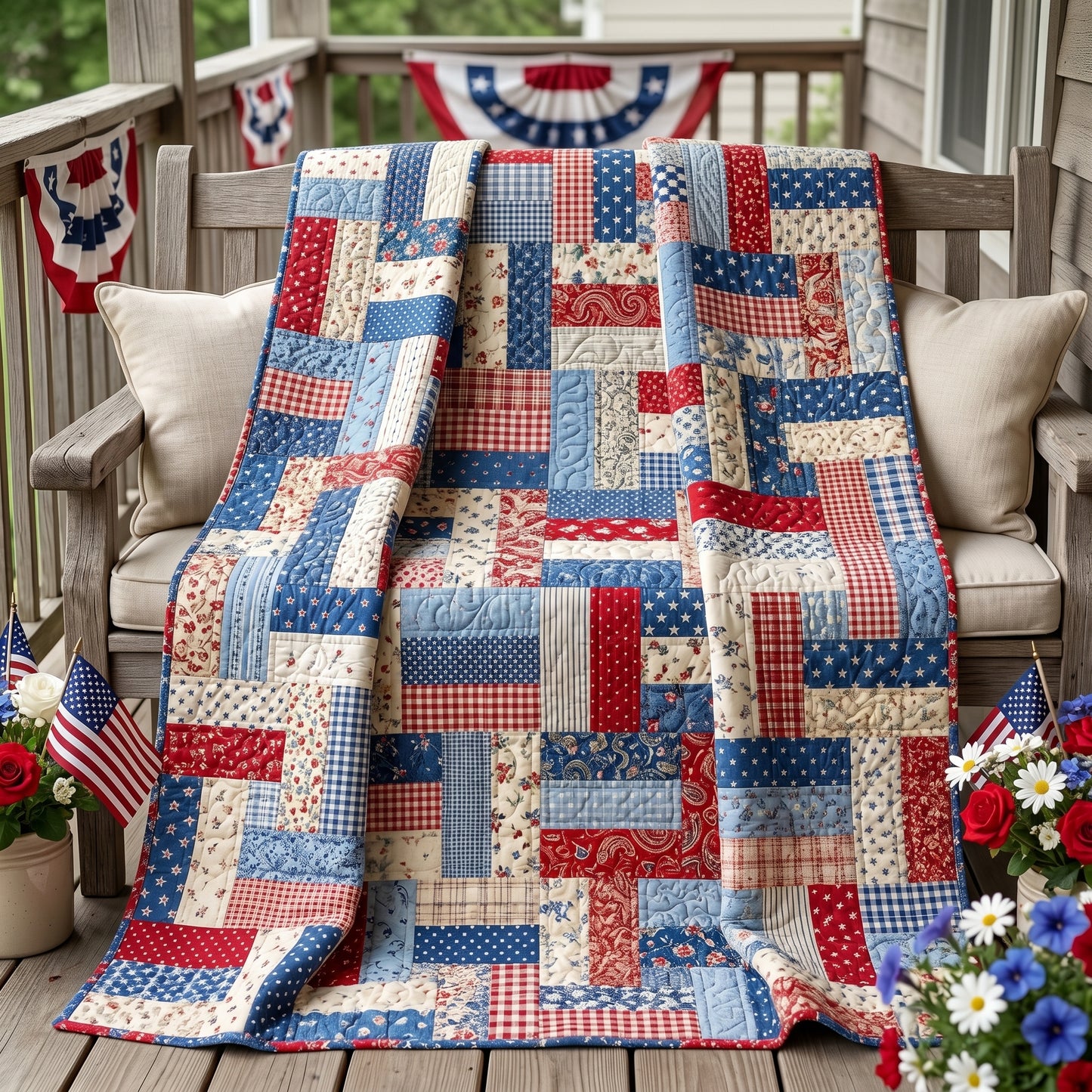 Americana Fields Quilted Blanket NCU0NTD1966