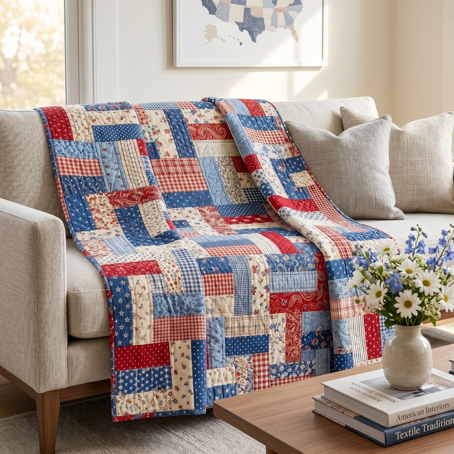 Americana Fields Quilted Blanket NCU0NTD1966