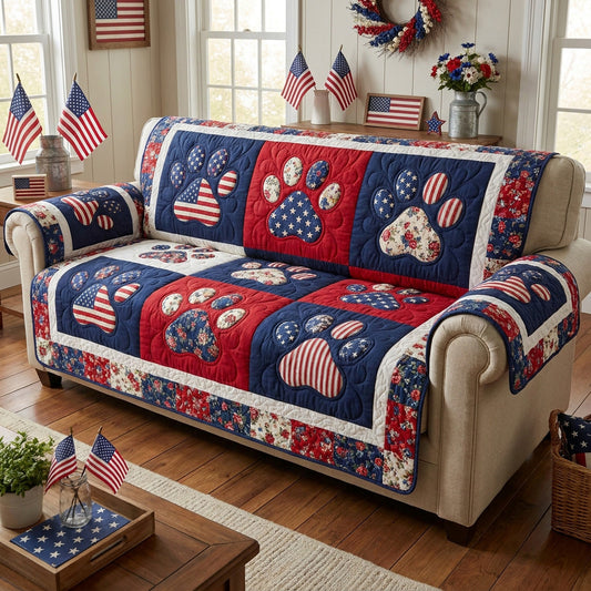 Americana Love Quilted Sofa Cover NCU0NTV1095