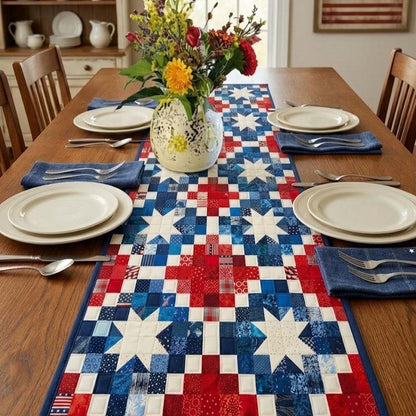 Americana Mosaic Quilted Table Runner NCU0DQQ0650