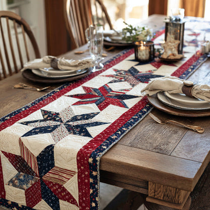 Americana Patchwork Quilted Table Runner NCU0LDH471