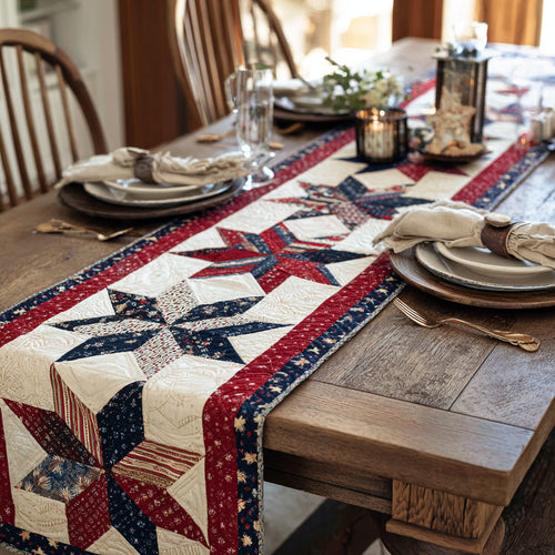 Americana Patchwork Quilted Table Runner NCU0LDH471