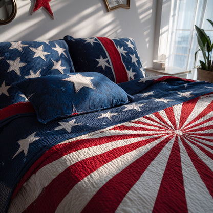 Americana Soul 3-Piece Quilted Bedding Set NCU0NTD1653
