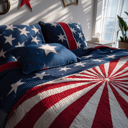 Americana Soul 3-Piece Quilted Bedding Set NCU0NTD1653