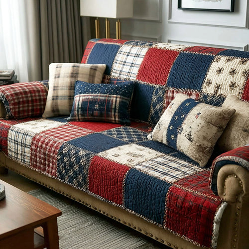 Americana Soul Quilted Sofa Cover NCU0NTD1677