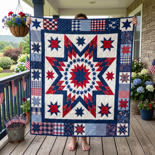 Americana Star Quilted Blanket NCU0NTD1961