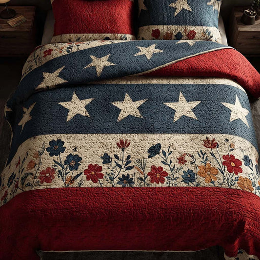Americana Starfield 3-Piece Quilted Bedding Set NCU0DQQ0296