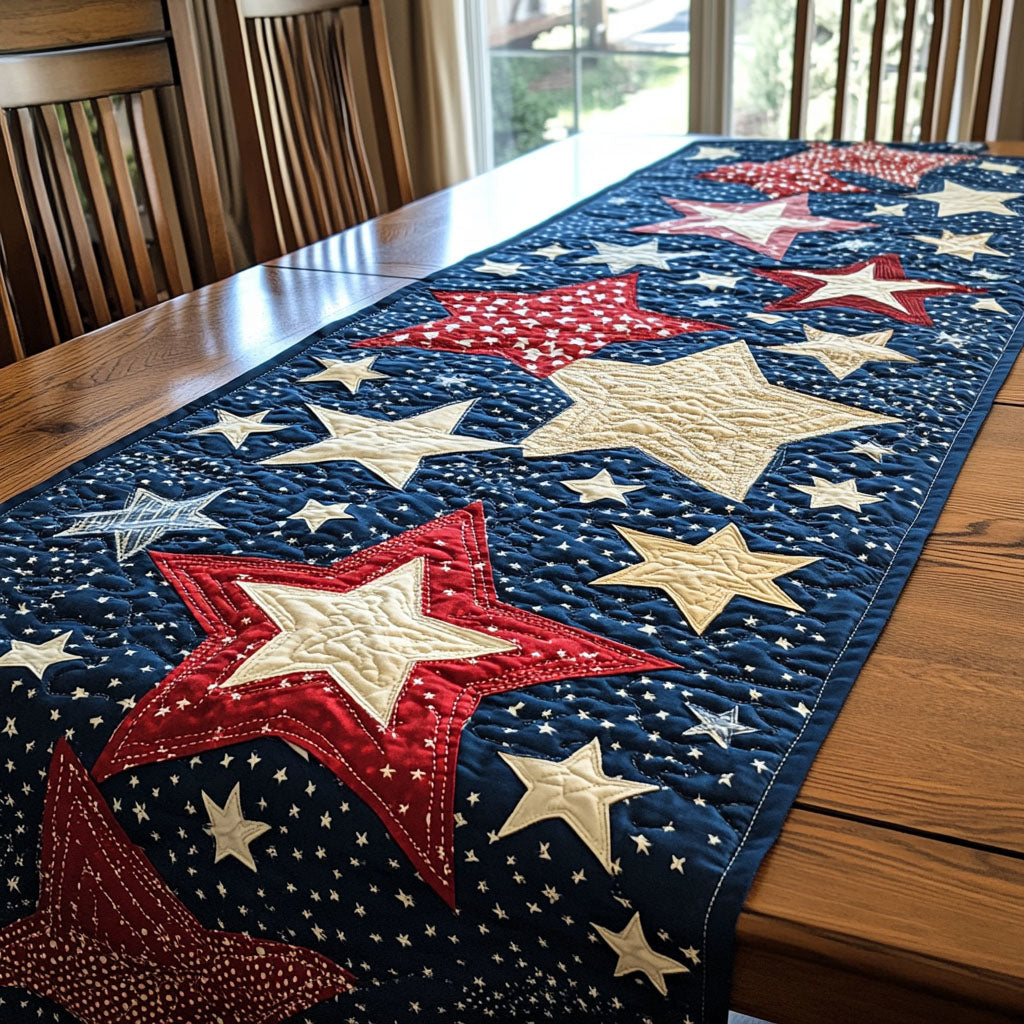 Americana Stars Quilted Table Runner NCU0DDK2544