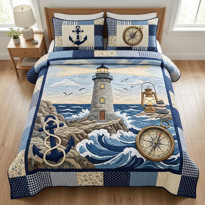 Anchor Lighthouse Haven 3-Piece Quilted Bedding Set NCU0HNH1140