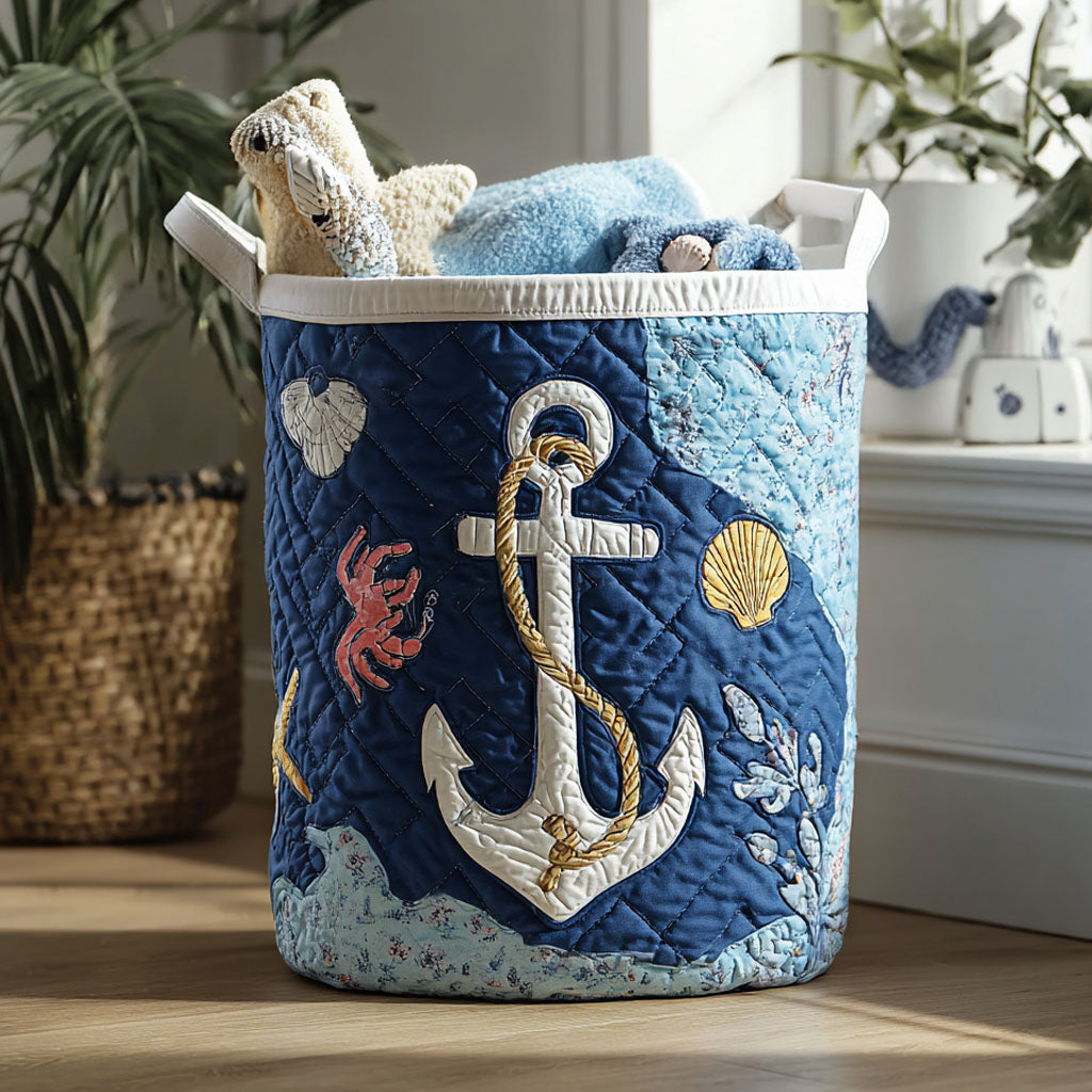Anchored Bliss Quilted Laundry Basket NCU0PTT900