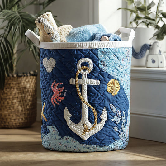 Anchored Bliss Quilted Laundry Basket NCU0PTT900