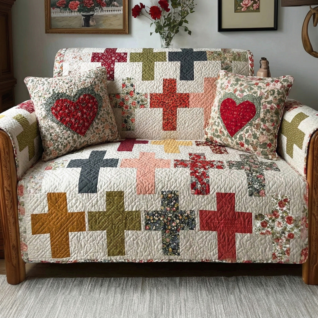Anchored In Him Quilted Sofa Cover NCU0LDH340