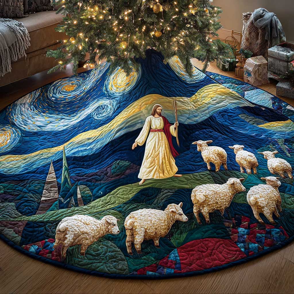 Ancient Divinity Christmas Quilted Tree Skirt NCU0HTT114