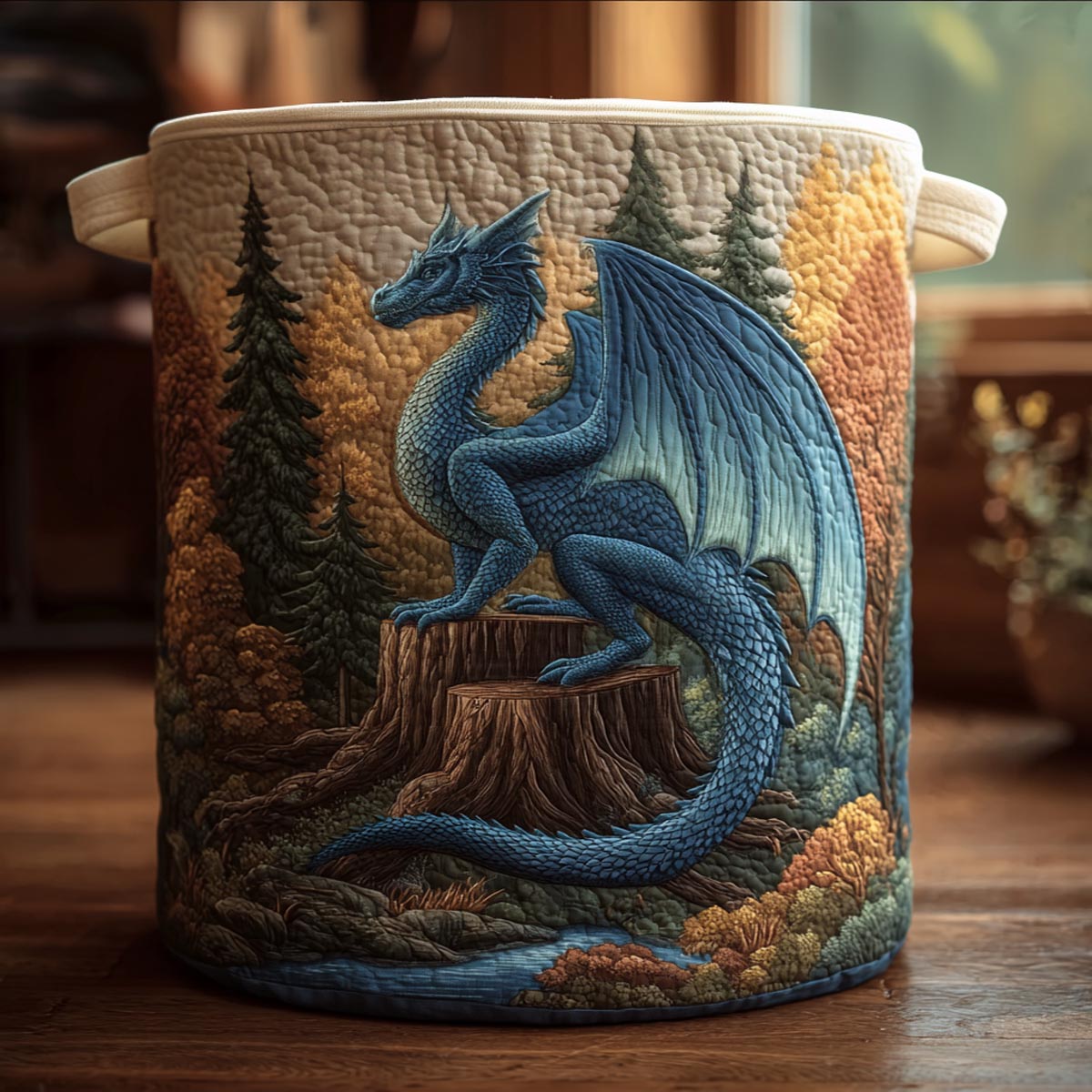 Ancient Dragon Quilted Laundry Basket NCU0DV1714
