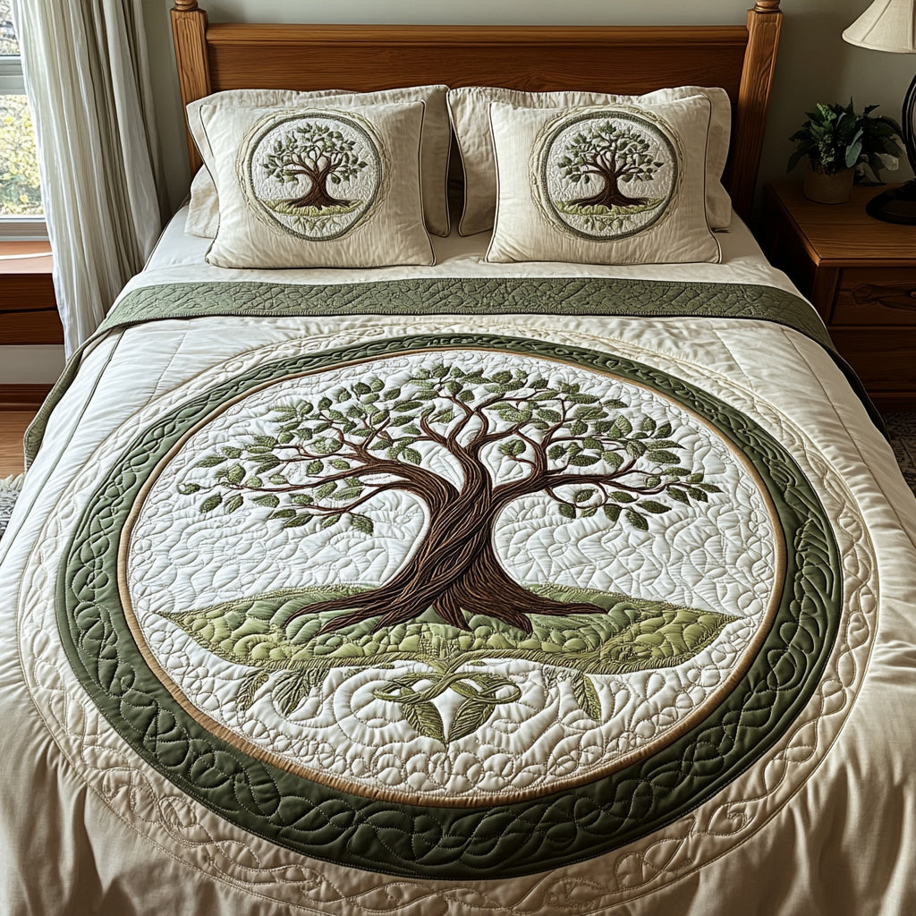 Ancient Roots 3-Piece Quilted Bedding Set NCU0DV1595
