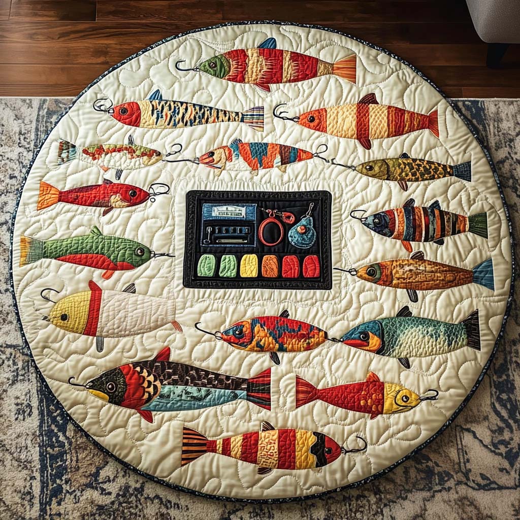 Angler Catch Quilted Round Mat NCU0NNT1919