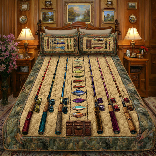 Angler Stripe 3-Piece Quilted Bedding Set NCU0LDH693