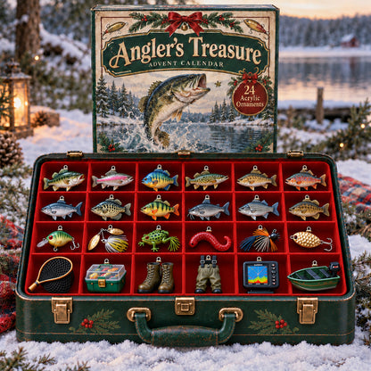 CHRISTMAS KICKOFF 40% OFF - Anglers Treasure Advent Calendar 2026 - 24-Day Festive Countdown, Acrylic Charms Blind Box - Gift For Family and Friends AC0TV042