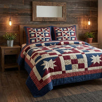 Antique Star Charms 3-Piece Quilted Bedding Set NCU0DQQ0595