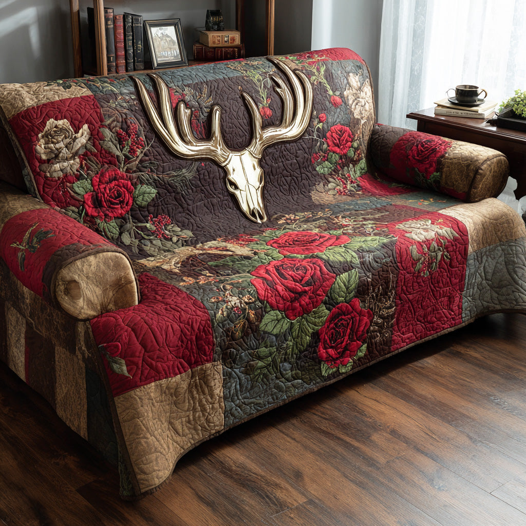 Antler Crest Quilted Sofa Cover NCU0NTD1342