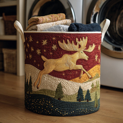 Antler Moose Quilted Laundry Basket NCU0HNH279