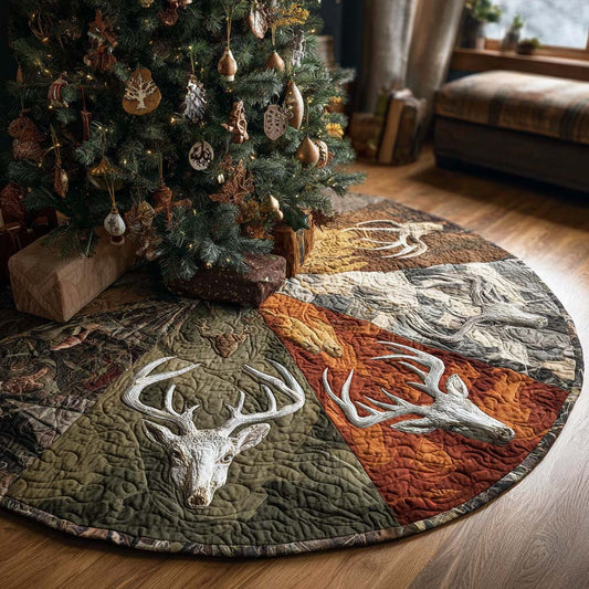 Antler Path Christmas Quilted Tree Skirt NCU0PTT1809
