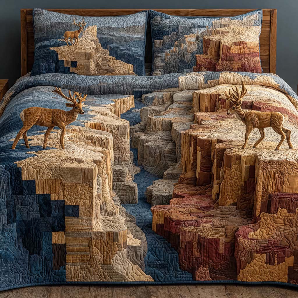Antler Ridge 3-Piece Quilted Bedding Set NCU0NNL089