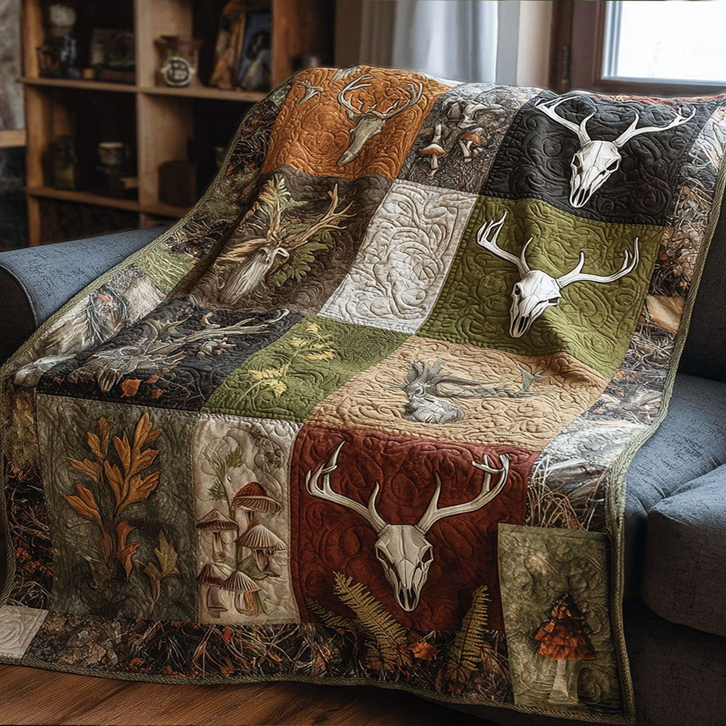 Antler Woods Lodge Quilted Blanket NCU0PTT2365