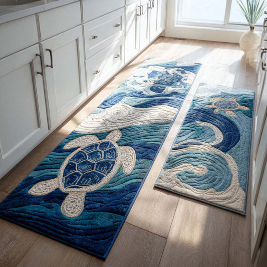 Aqua Calm Kitchen Area Rug NCU0PT10163