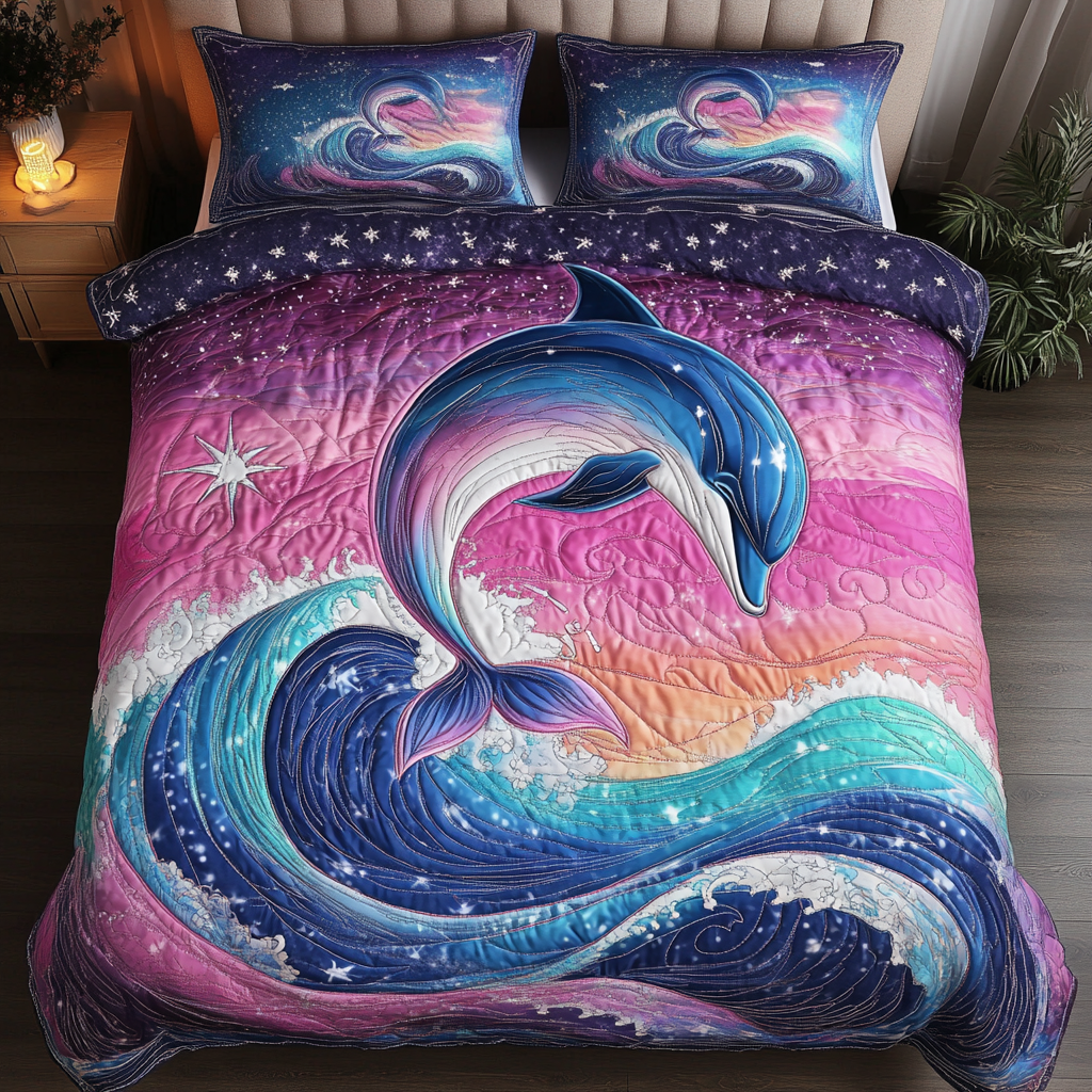 Aqua Glide 3-Piece Quilted Bedding Set NCU0DDK189