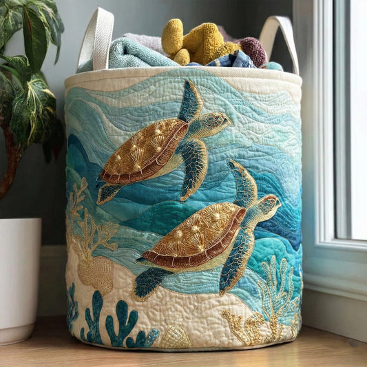 Aqua Reef Dream Quilted Laundry Basket NCU0NNT2966