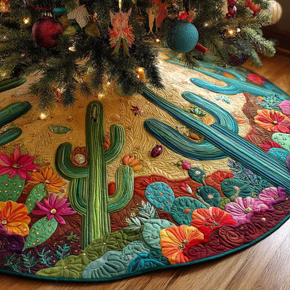 Aqua Ridge Cactus Quilted Tree Skirt NCU0NXD1103