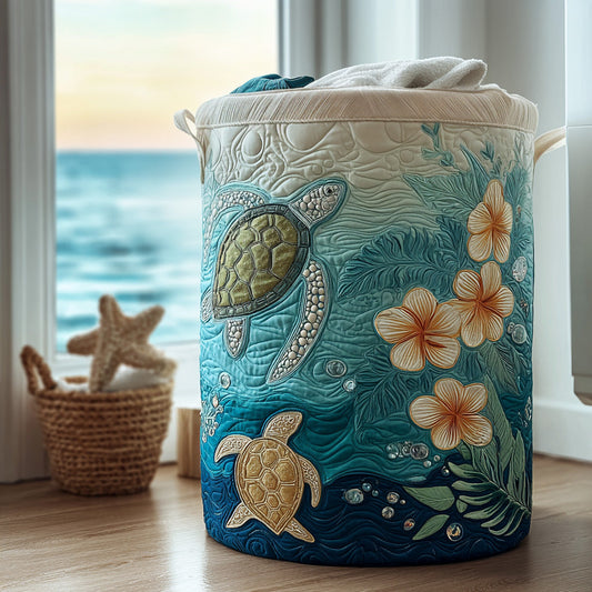 Aqua Serenity Quilted Laundry Basket NCU0PVL638