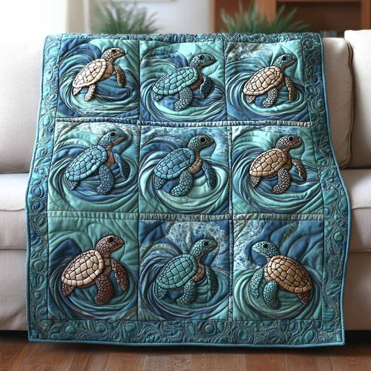Aqua Swirl Quilted Blanket NCU0NXD1767