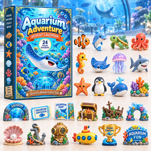 CHRISTMAS KICKOFF 40% OFF - Aquarium Adventure Advent Calendar 2026 - 24-Day Festive Countdown, Acrylic Charms Blind Box - Gift For Kids Adventure AC0HA296