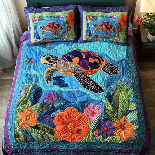 Aquatic Harmony Quilted Bedding Set NCU0DV056