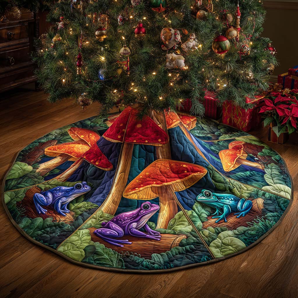 Aquatic Shroom Lagoon Quilted Tree Skirt NCU0NXD1073
