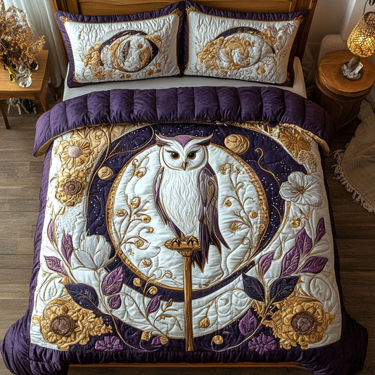 Arcane Owl 3-Piece Quilted Bedding Set NCU0PTT1275