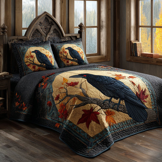 Arch Raven 3-Piece Quilted Bedding Set NCU0PVL926