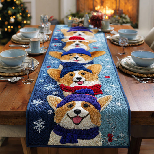 Arctic Corgi Quilted Table Runner NCU0HNH563