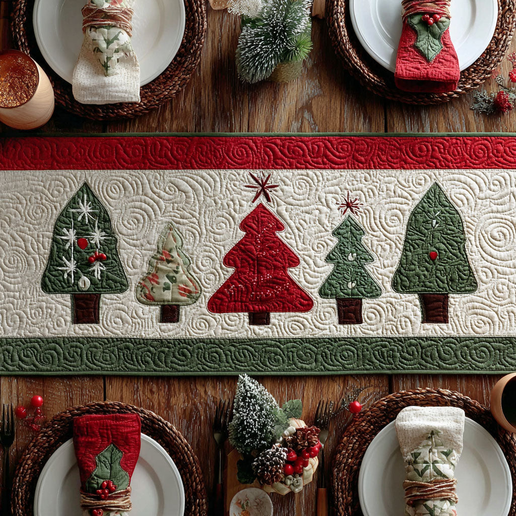 Arctic Pine Glow Quilted Table Runner NCU0PTT1356