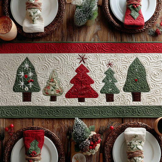 Arctic Pine Glow Quilted Table Runner NCU0PTT1356