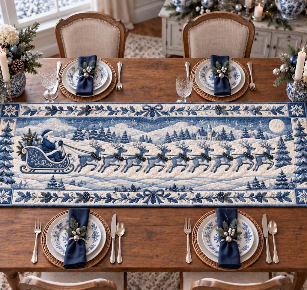 Arctic Sleigh Quilted Table Runner NCU0HNH1284