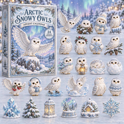 CHRISTMAS KICKOFF 40% OFF - Arctic Snowy Owls Advent Calendar 2026 - 24-Day Festive Countdown, Acrylic Charms Blind Box - Gift For Family and Friends AC0TD024